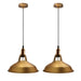 2 x Yellow Brass Metal Ceiling Lamp - KozeDecore